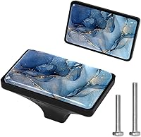 Vista 9 de LORVIES Paquete de 4 pomos decorativos de 1.65 pulgadas para gabinete, rectangulares de vidrio ABS con un solo agujero, manijas de puerta de cajón