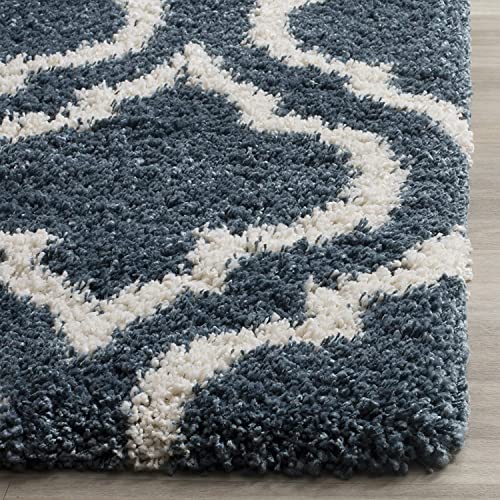 Image of Super Ultra Modern Soft Shaggy Handcrafted Anti-Skid Silk Touch Carpet, Size 6x9 Feet, Color SLTEE /TEALL