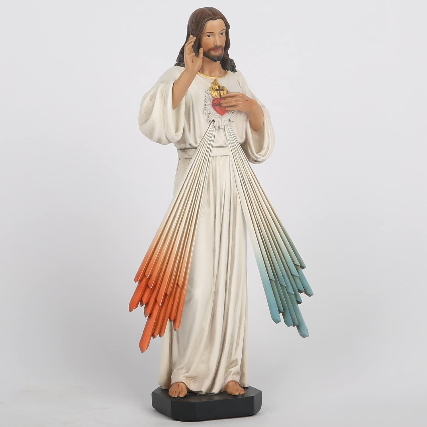 BC Catholic Divine Mercy Jesus Christ Statue, 10" H Sacred Heart of Jesus Figure, Catholic Statue, Religious Gift, Mercy, Forgiveness, Trust in God, Handpainted Sculpture by Buildclassic
