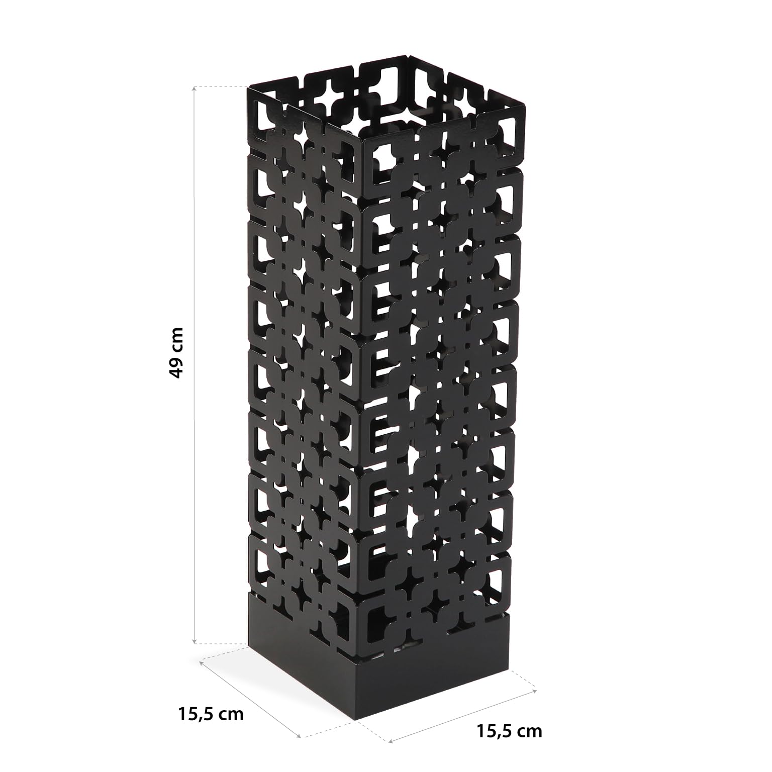 Portaombrelli VERSA Rulo In Metallo Nero | Design Moderno E Sottile | 49x15,5 Cm | Per Ingresso, Corridoio E Giardino