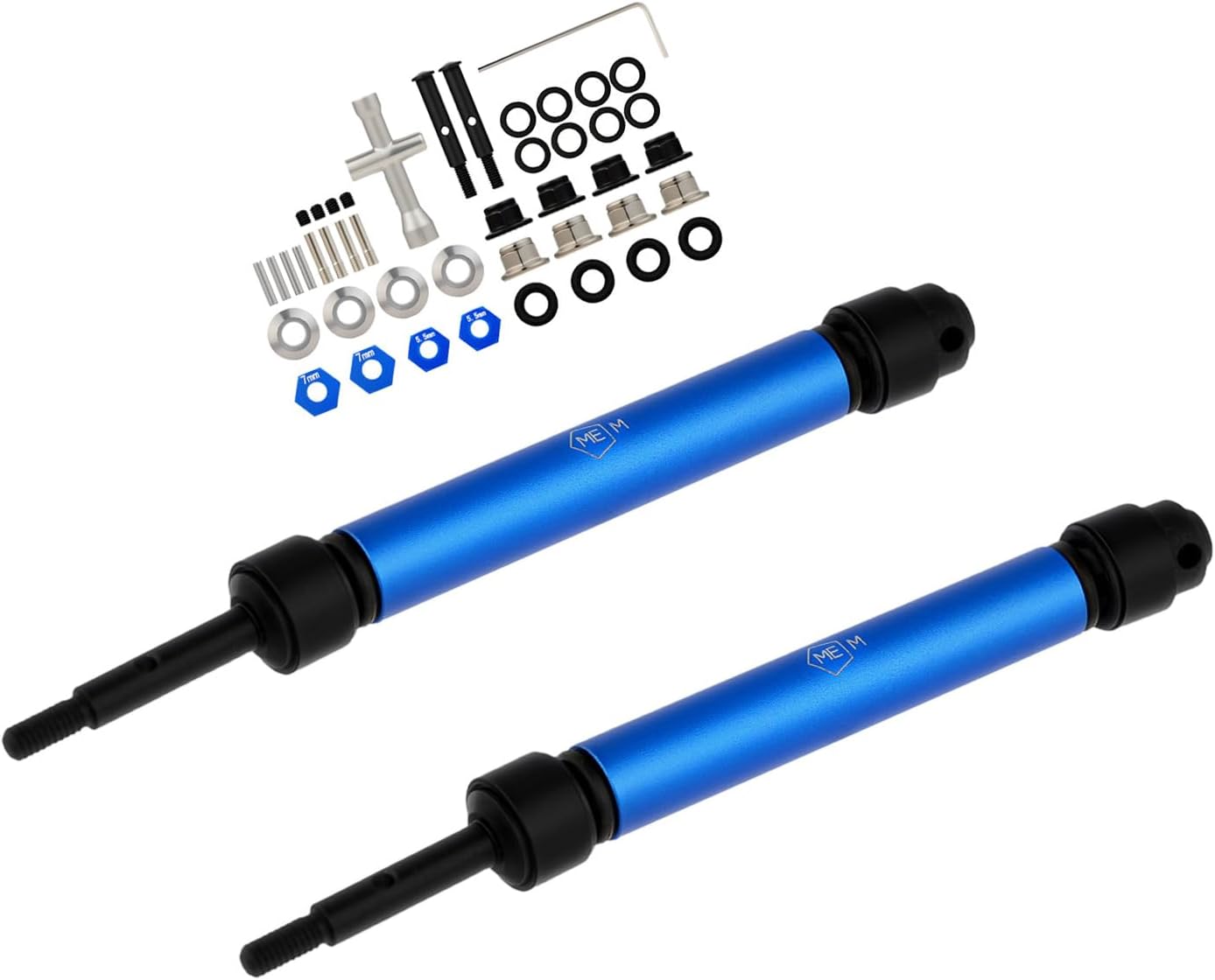 2Pcs Enhanced Version Rear CVD Drive Shaft & Wheel Hex for 1/10 Slash Rustler Stampede VXL 2WD Driveshaft Axles Series Upgrades Part Blue
