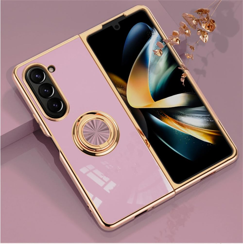 Custodia per telefono con supporto per anello magnetico galvanico per Samsung Galaxy Z Fold 5 4 Fold5 Fold4 5G Cover rigida, viola, per Samsung Galaxy Z Fold4
