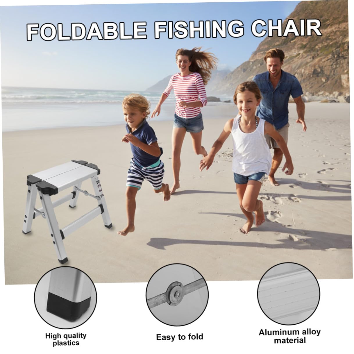 Alipis Sgabello Pieghevole in Lega di Alluminio Portatile Sedia da Pesca e Trekking Leggera Design Salvaspazio Sgabello Multiuso Stabile per Campeggio e Uso Domestico