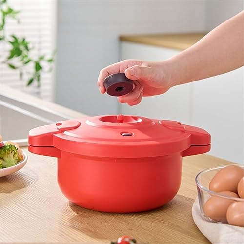 Miniatura 6 de Olla a presión para microondas, olla multifunción de 10.8 x 5.5 pulgadas para arroz, verduras, pasta, PP + silicona para cocinar saludable con tapa