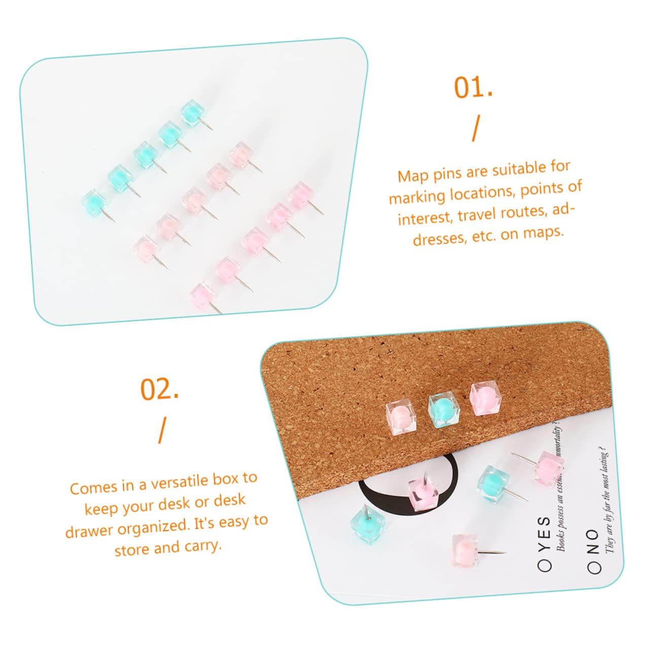 Tofficu 200stücke Bunte Quadratische Pushpins Für Pinnwände Weiche Und Scharfe Reißnägel Jelly-Farben Anheften Von Notizen Und Karten Im Büro Zuhause Schule
