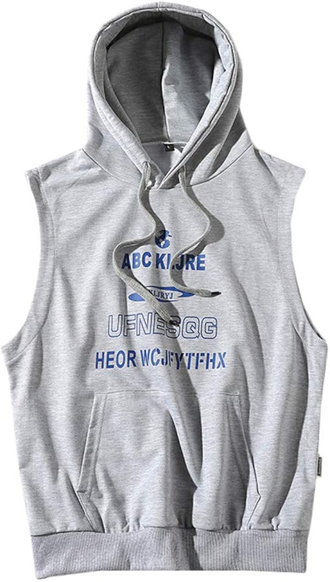 Amazon Yyq Shop メンズ タンクトップ ノースリーブ パーカー フード付き ベスト カジュアル スポーツ Tシャツ トレーニング 袖なし おしゃれ 夏服 大きいサイズ タンクトップ 通販