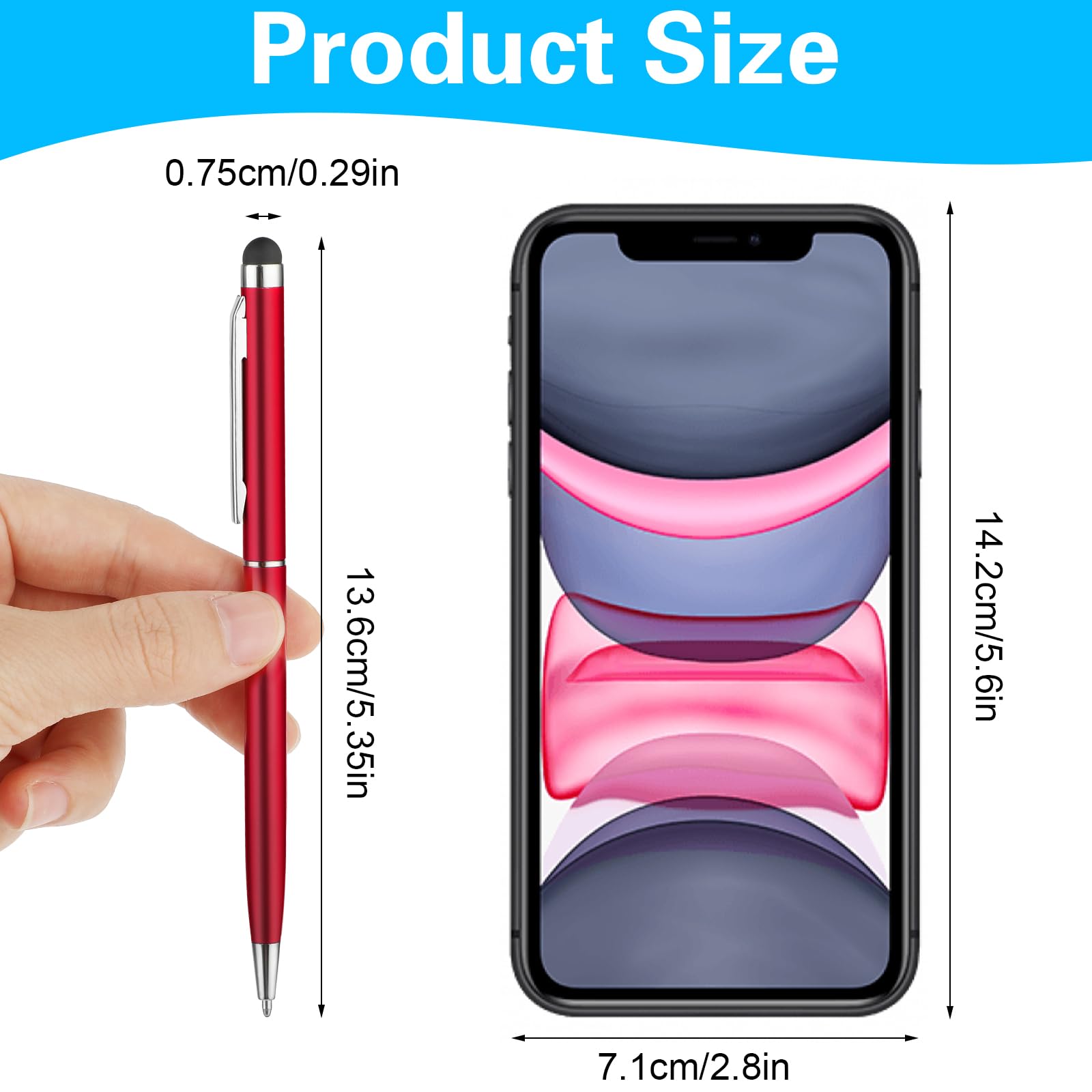 Giantree Lot de 12 stylets 2 en 1 haute sensibilité pointe silicone pour téléphone et tablette