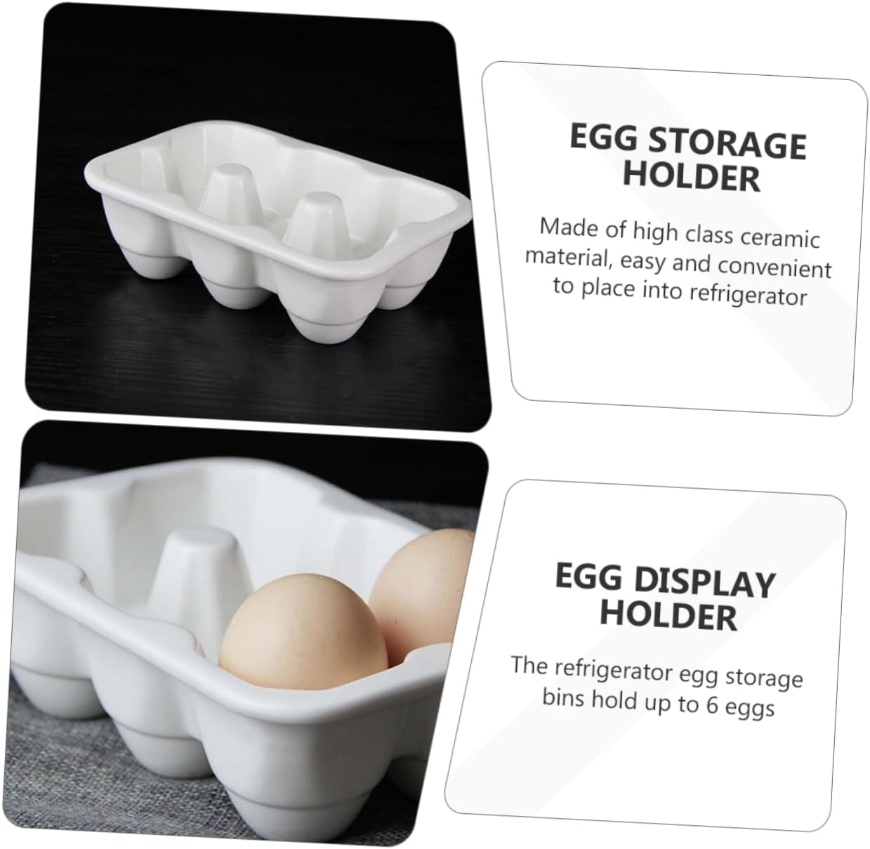 6grids Refrigerator Holder Porcelain Container for Safe Storage for Easter Display Easy to Clean Design for Kitchen Organization