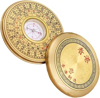 BESPORTBLE Bússola Equipamento De Caminhada Acampamento Multiferramenta Estátua Decoração Bússola Arte De Parede Mochila Bússola Feng Shui Luo Pan Liga De Cobre Acrílico Dourado Camping Luo