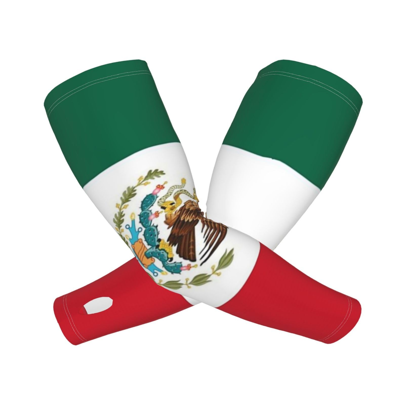 MANQINF Mexico Flag Men Arm Sleeves Sport Mexican Flag Arm Covers Cooling Sun Protection Arm Cover for Men Women