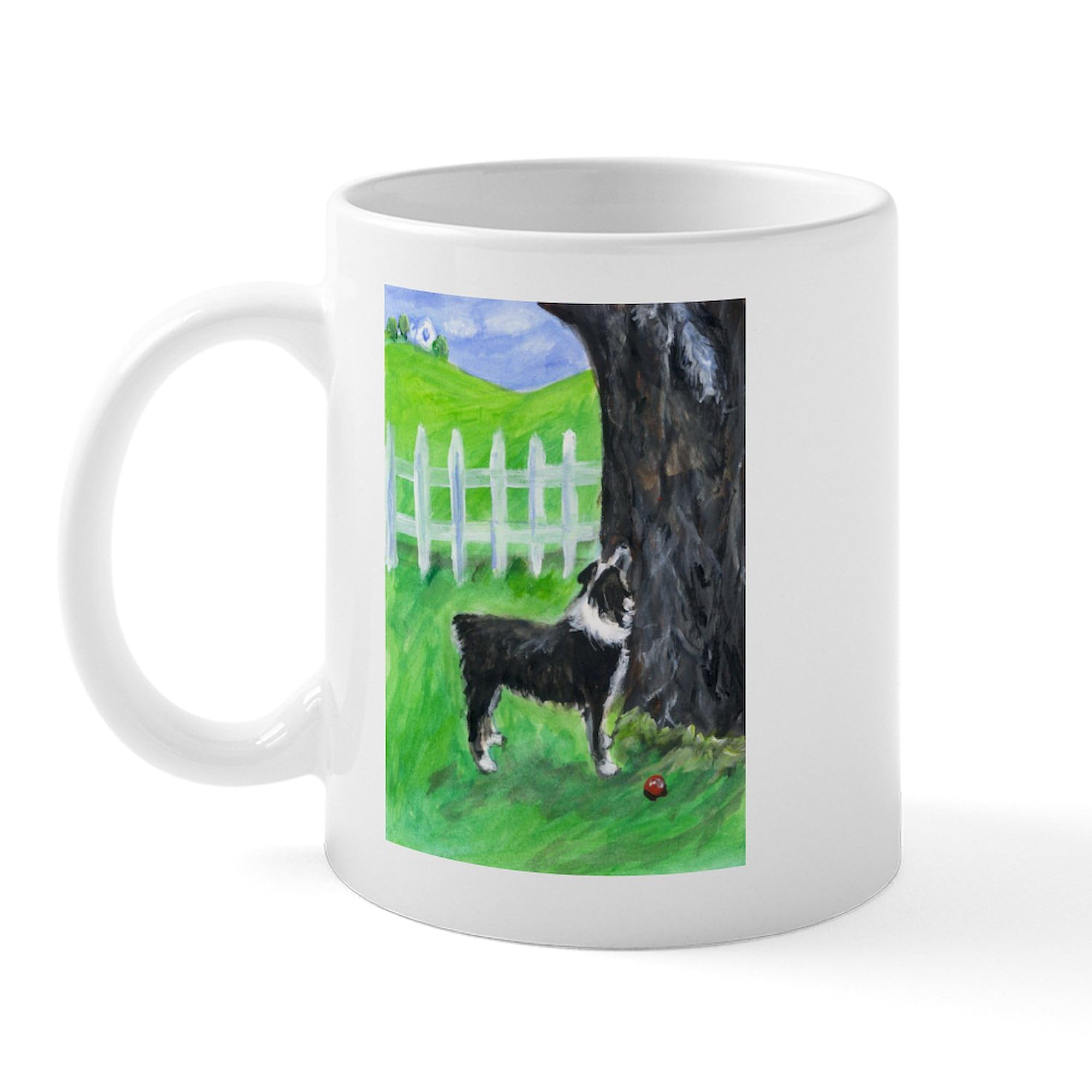 CafePress Australian Shep Goes For Squi Mug 11 oz (325 ml) Ceramic Coffee Mug