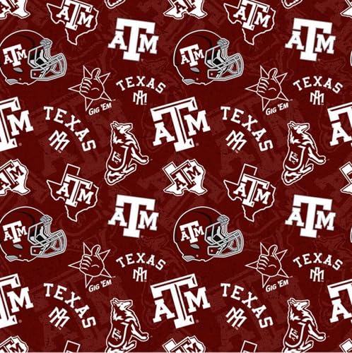 ncaa texas aampm aggies 1178 tone on tone maroonwhite fabric by the yard