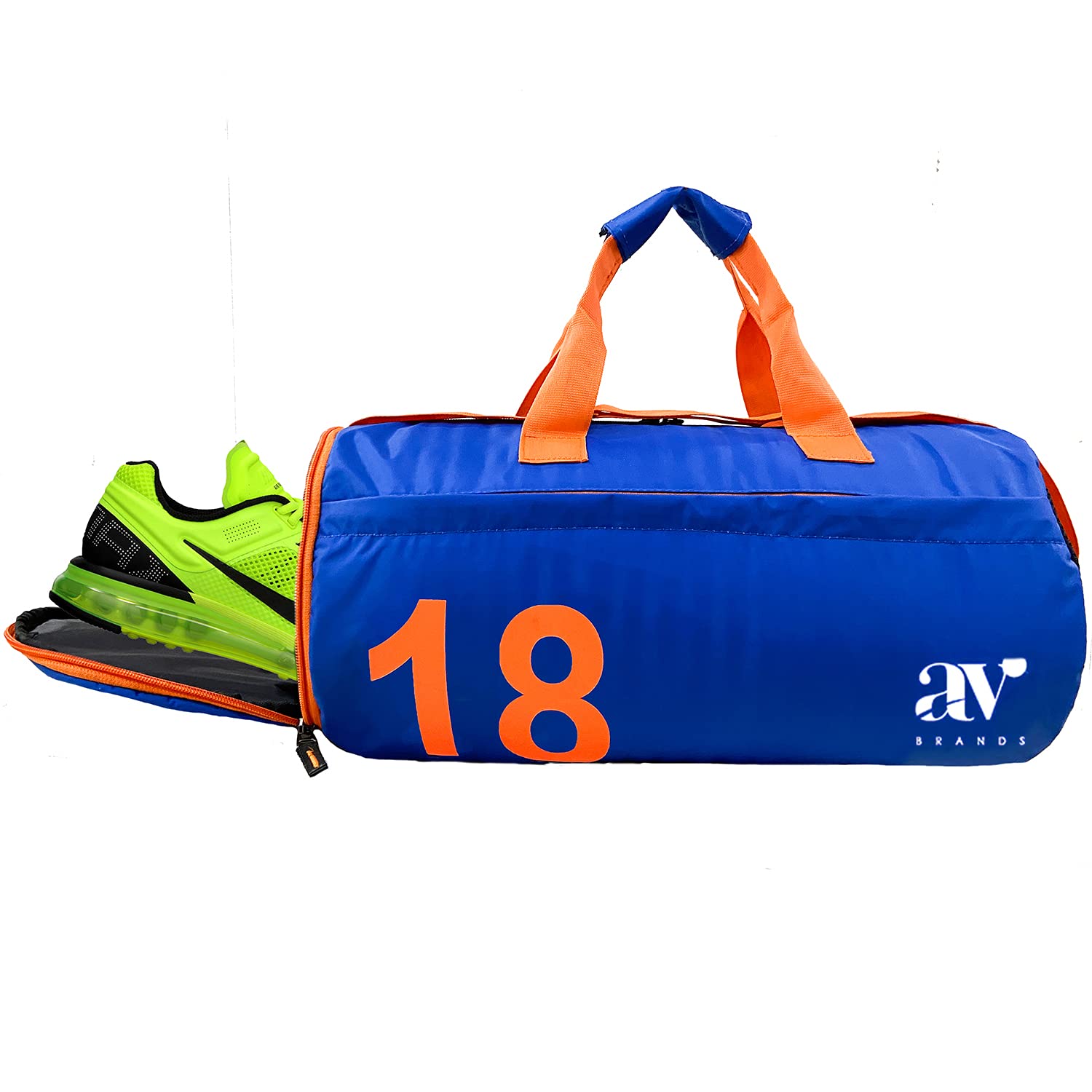 AV Brands20 L ll Gym Bag with Shoe Compartment ll Sports Gym Bag ll Gym Bag for Man and Woman ll Blue l Orange (Orange)