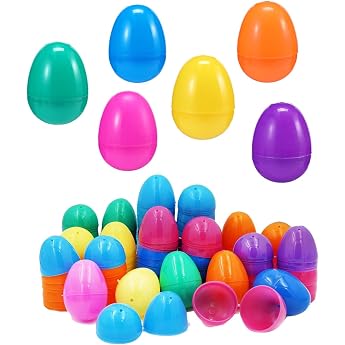 Hanwin Easter Eggs for Filling Pack of 50 Fillable Plastic Eggs for Filling Hanging Outdoor Pack of 50