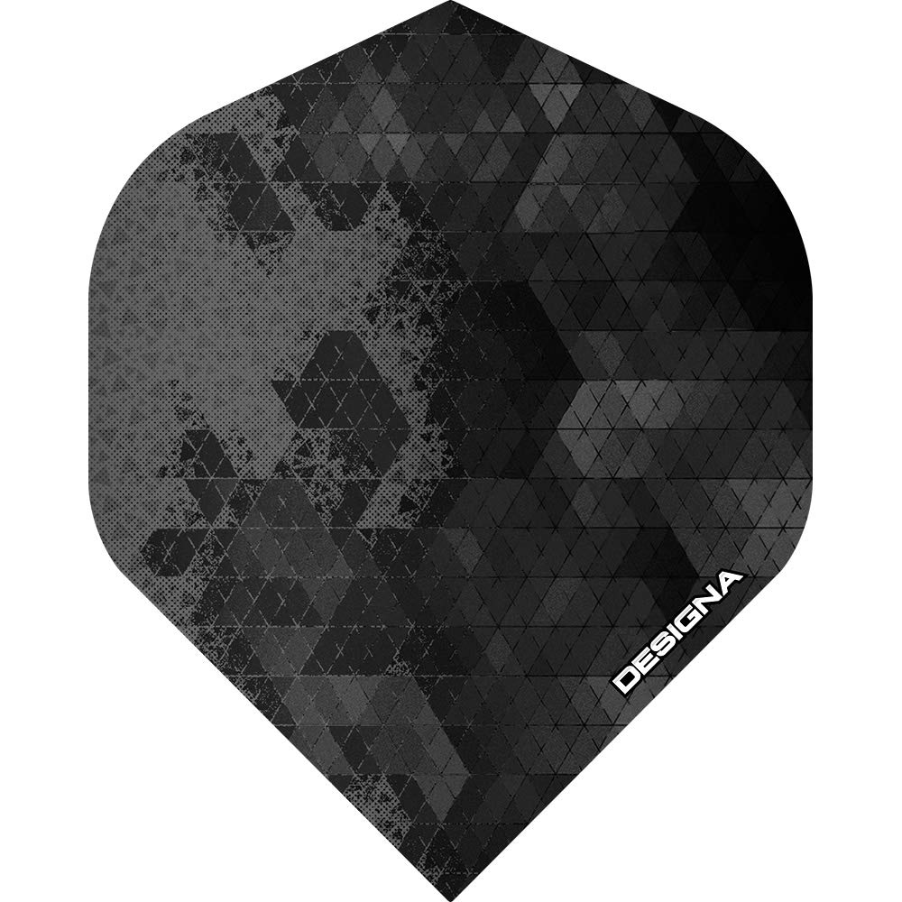 Designa Darts Rock Dart Flights | Extra Strong 100 Micron | Standard Shape, Silver, 10 Sets of 3 Flights (#_10xF2140)