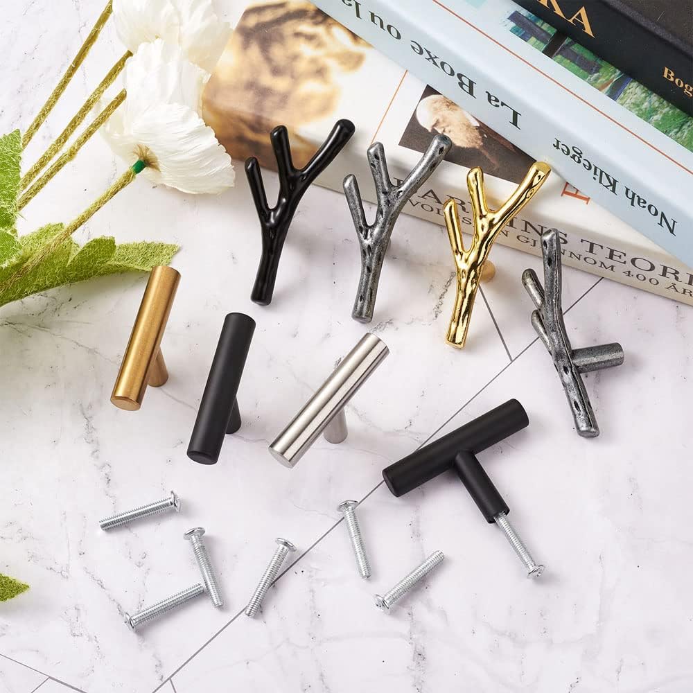 12pcs Silicone Resin Tray Handles, Stainless Steel & Alloy Hardware Handles with Screw Sets Drawer Kitchen Cabinet Door Pulls for DIY Silicone Serving Tray Resin Crafting