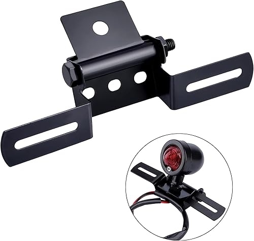 ANKI HAPPIGO Soporte universal para placa de motocicleta, soporte ajustable para placa de motocicleta, soporte de luz trasera plegable para