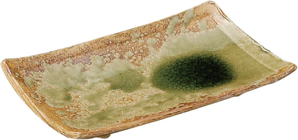 Yamasita Craft 21006-438 Ash Glaze, Long Square Plate with Legs, 8.3 x 12.6 x 1.6 inches (21 x 32 x 4 cm)
