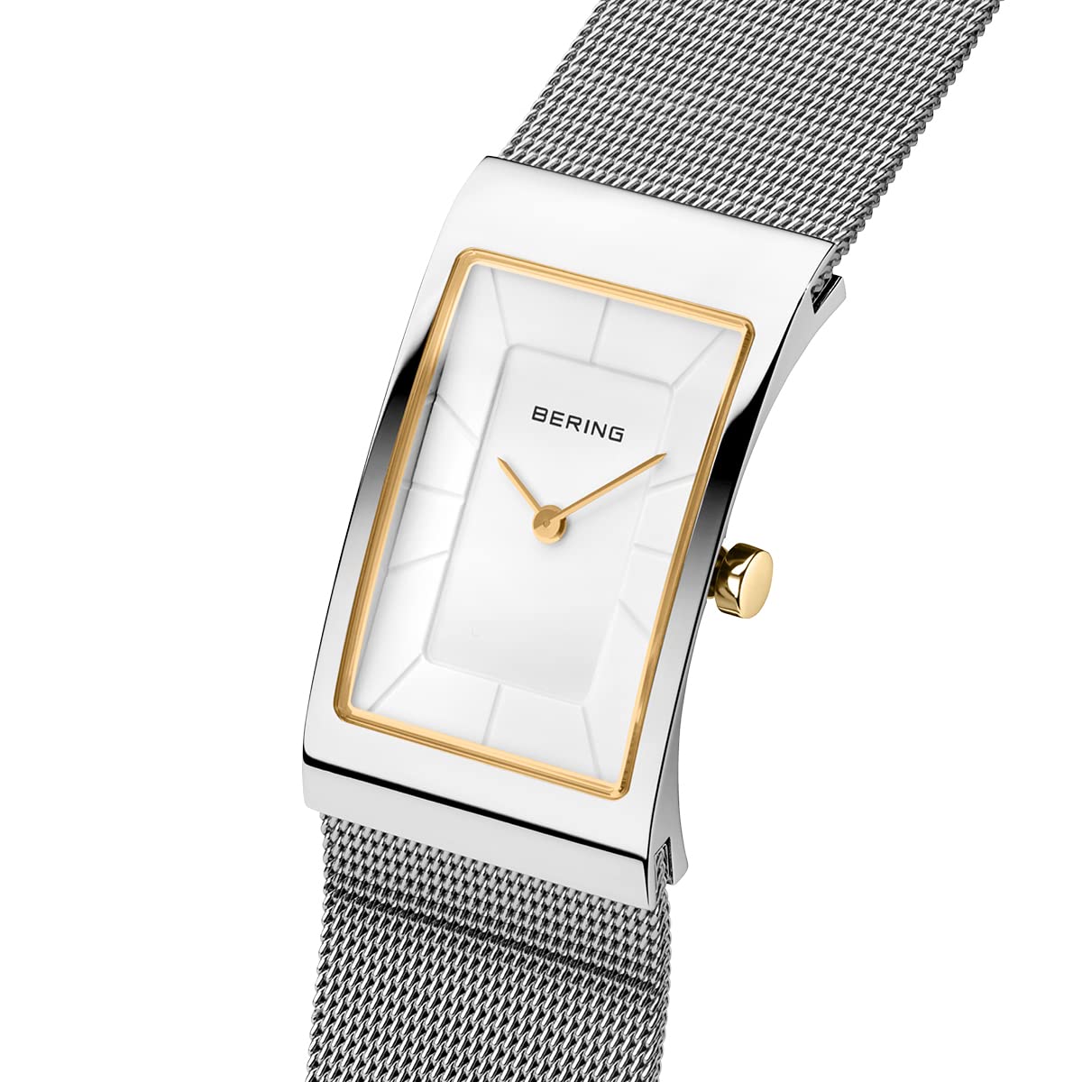 Bering Damen Quarz Uhr | Armbanduhr 22 mm Edelstahlgehäuse und Zifferblatt | Milanaisearmband | Saphierglas | 5 ATM | 10222