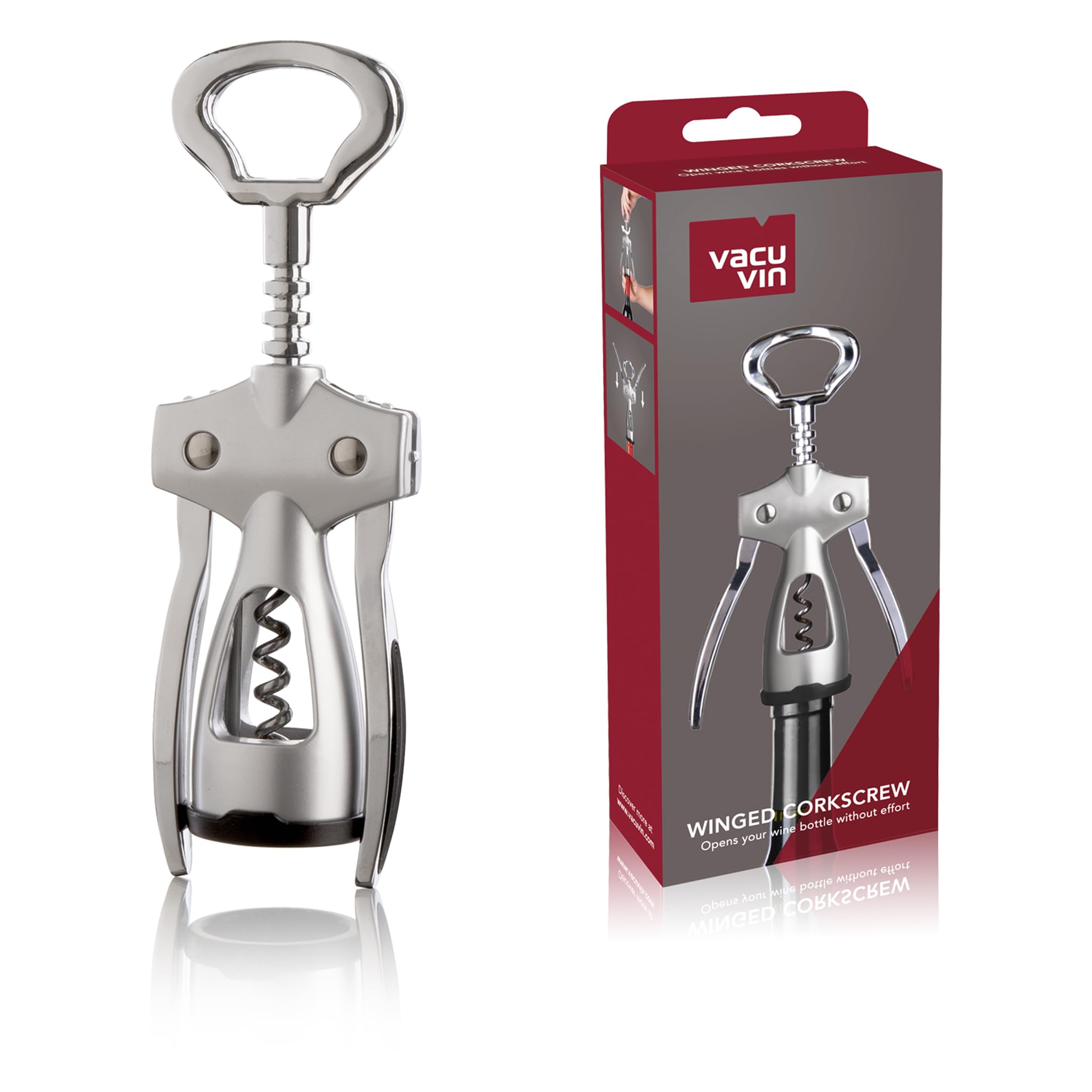 Vacu Vin 68423606 Winged Corkscrew hediye paketi
