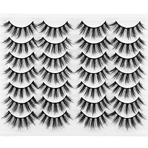 Ruairie Lashes Natural False Eyelashes 14 Pairs 3D Fake Eye Lashes Fluffy Volume False Lashes Wispies