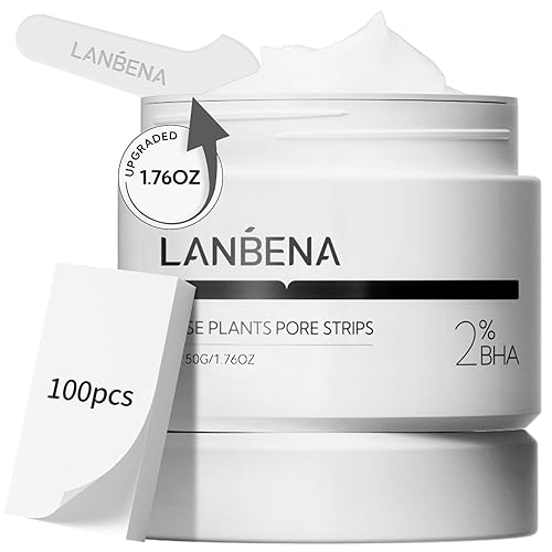 LANBENA Tiras nasales para puntos negros (1.76 onzas), 100 tiras de poros para plantas de nariz, máscara removedor de puntos negros, NOTA Coloque la