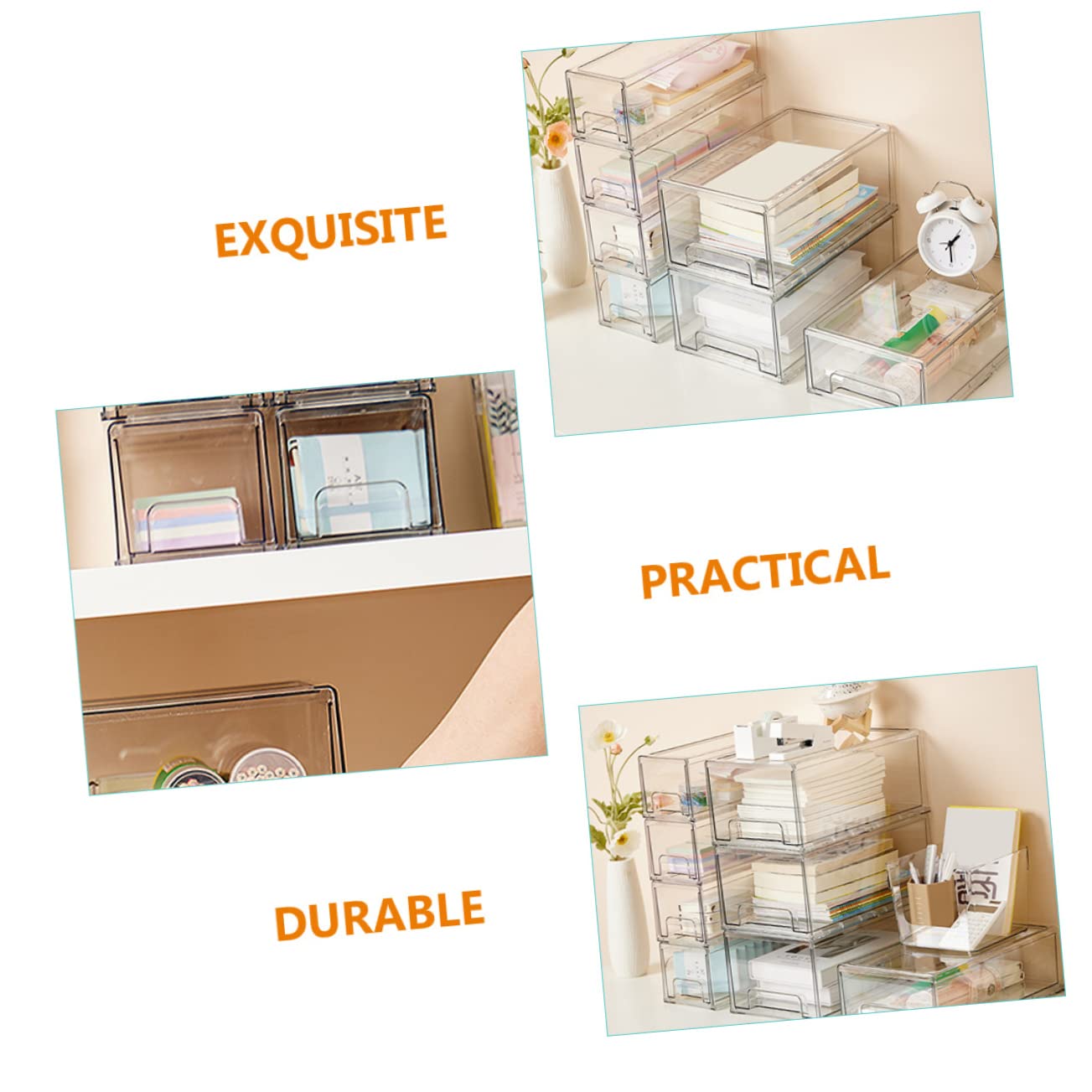 Organisateur de Maquillage pour Tiroir en Acrylique, Boîte de Rangement
