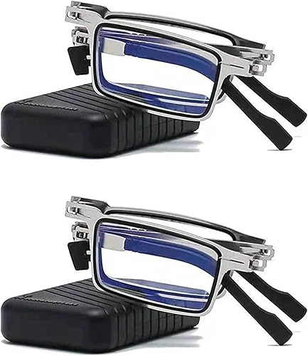 Miniatura 1 de Gafas plegables ultraligeras de titanio sin tornillos, sin tornillos, con estuche para lentes de lectura (+100, A)