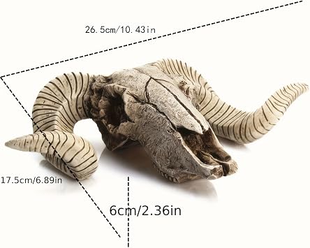 Horn Skull Wall Hanger Home Wall Decor Bar Restaurant Hotel Wall Decor, Goat Horn Skull Wall Hanger, Bull Skull Wall Hanging, Resin Skull Sculpture Art A