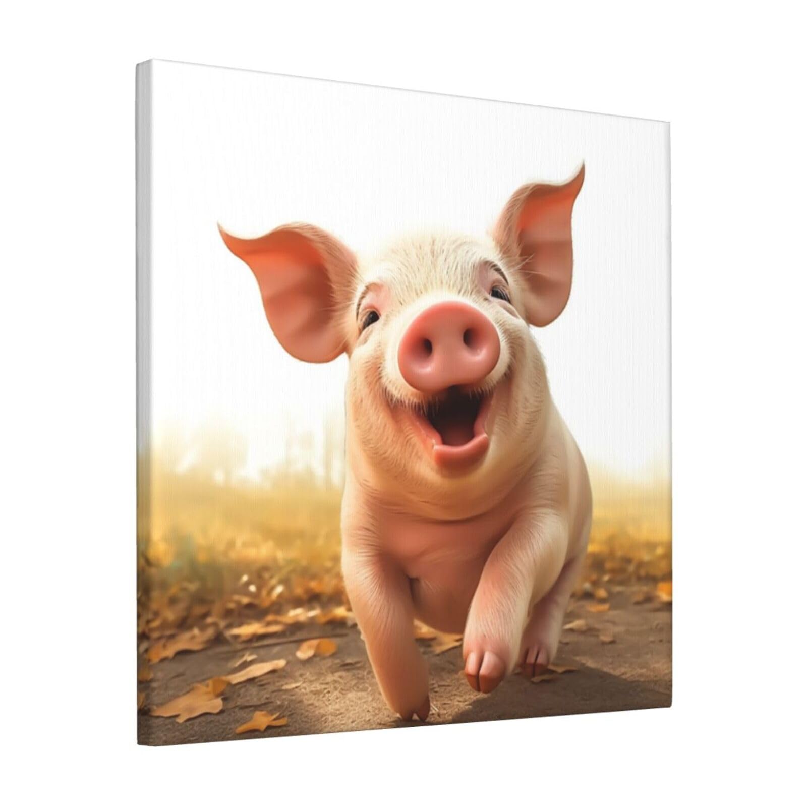 FodPand Smiling Canvas Wall Art for Living Room Wall Decor 12"x12" Modern Artwork Painting Pictures Hanging Canvas Prints Aesthetic Wall Art for Bedroom Bathroom Office Wallart Decor