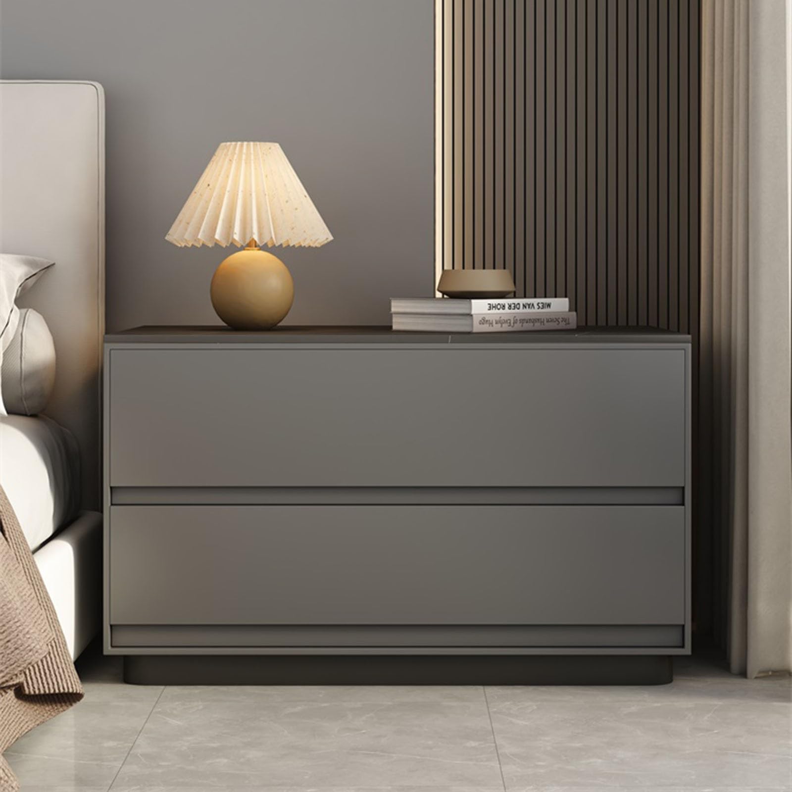 Solid Wood Chest of Drawers Large Bedside Table Bedside Table with Black  Stone Top Side Table, Bed Table, Living Room Furniture, Bedside Table  Without Installation (Color : Dark Gray) : Amazon.com.be: Home