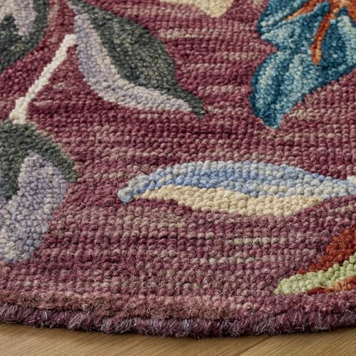 Image of Sifa Carpet Traditional Floral Round Area Rug - Hand-Tufted New Zealand Wool Circular Carpet for Dining Room & Bedroom Weight -29 Pund, Size-7x7 Feet (84x84 Inch Round)