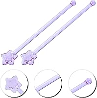 Vista 8 de Happyyami Palitos de cristal con forma de estrella, 2 unidades, para cóctel, palillos para agitar, varilla, mango de palo, cuchara mezcladora, café