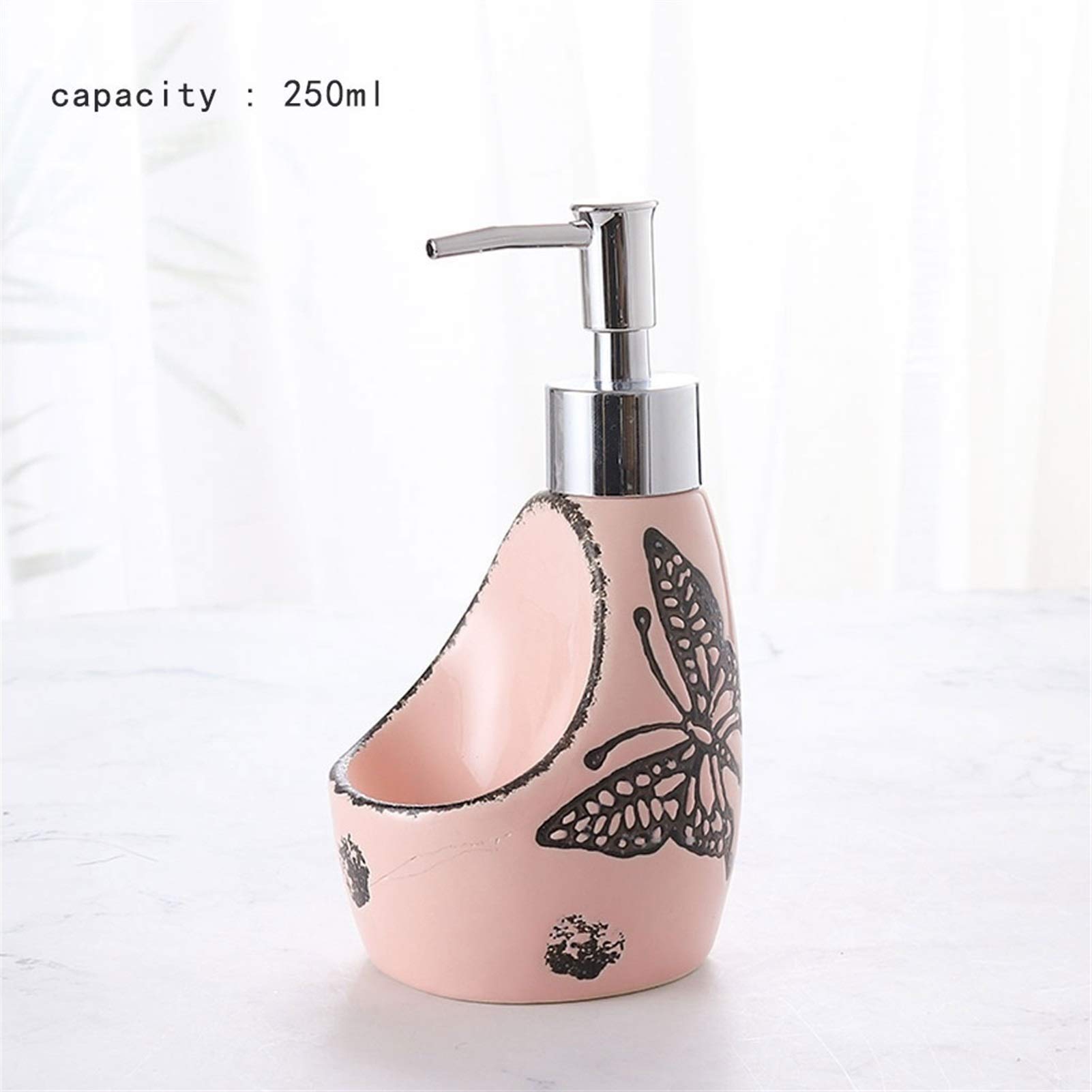 Dispenser per sapone liquido Lozione detergente ceramica Dispenser maniluvio dispenser di sapone Bagno Doccia Lotion Dispenser Soap Dispenser Dosatore Sapone Ricaricabile ( Color : A , Size : LARGE )