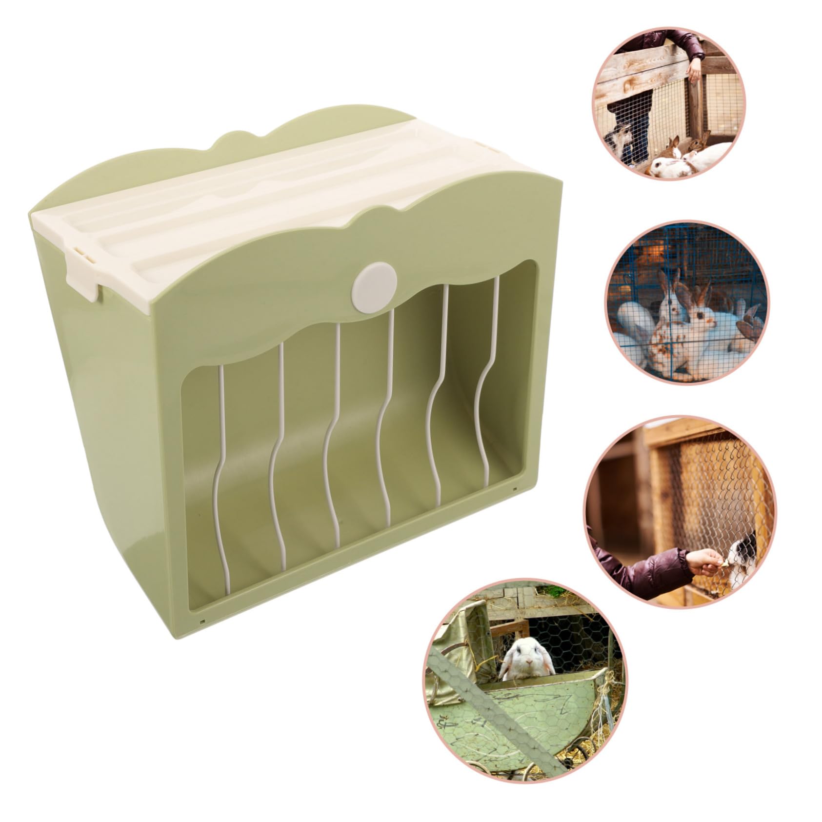 Râtelier à Foin Suspendu pour Lapin et Hamster, Plastique Vert Clair