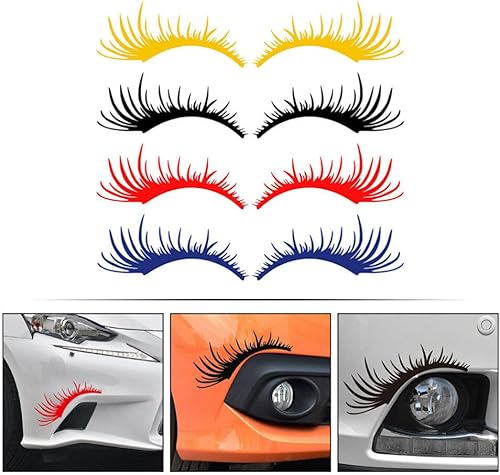 Miniatura 4 de Decoración de coche para hombres, 4 pares de pestañas de coche, calcomanías divertidas para carrocería, calcomanías de decoración de coche para