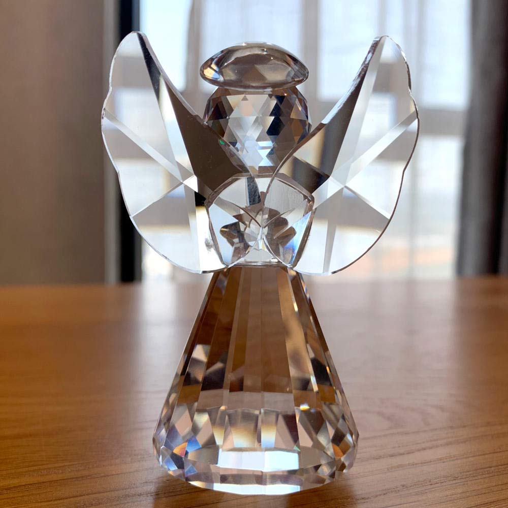 Figure di cristallo di angelo in vetro artigianale, bellissime decorazioni in cristallo, ornamento in vetro, decorazione per la casa, ideale come regalo di Natale