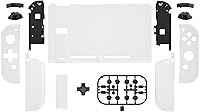 Vista 2 de eXtremeRate Dpad Version Custom Full Set Shell for Nintendo Switch, White Replacement Console Back Plate, NS Joycon Handheld Controller Housing with
