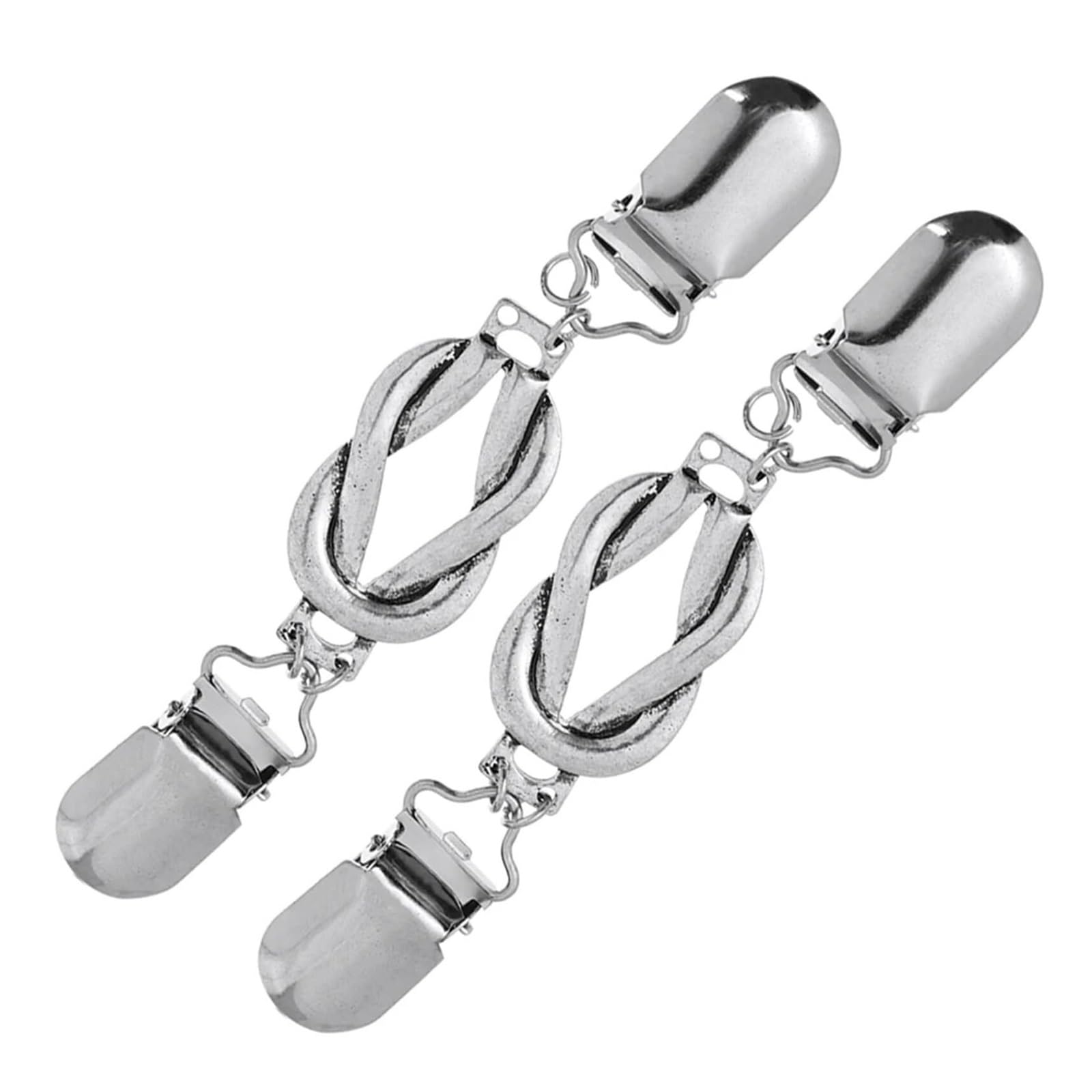 Aluminiowe klipsy do swetrów | Srebrny 12x2,2x0,2cm 6 szt.: do szalowych ozdób do kołnierzyków swetrów i ubrań
