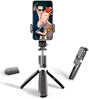 Bastão Pau de Selfie Bluetooth com Tripé e Controle Remoto - Compatível com Android e iOS, Ajustável, Leve e Portátil, Ideal para Fotos e Vídeos