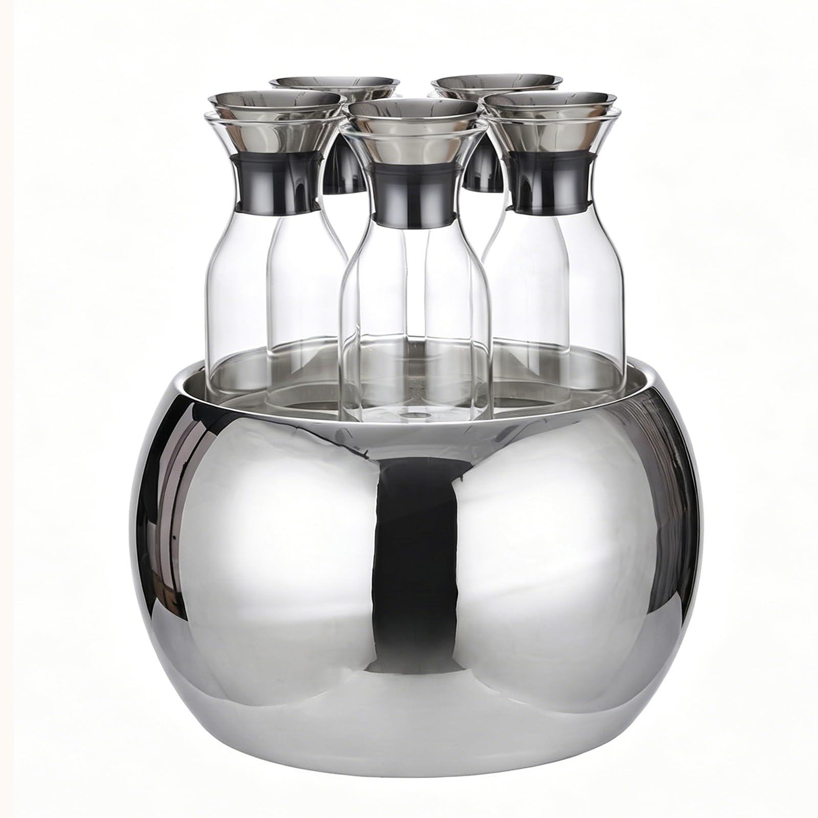 Cubo enfriador de acero inoxidable 304 con 5 jarras para mantener la cerveza fría