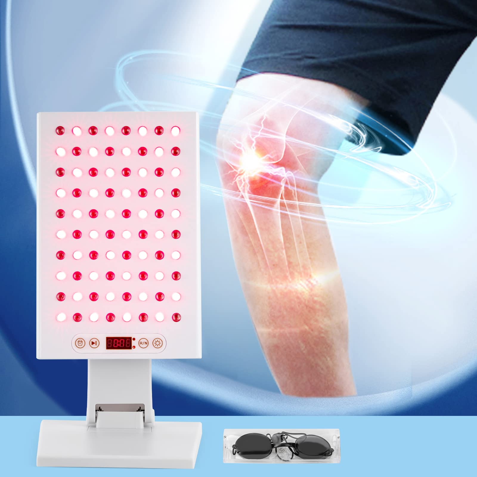 Lampada a infrarossi, 80 LED a infrarossi, pannello terapia, luce rossa, terapia della luce, sollievo dal dolore, lampada rossa per viso e corpo
