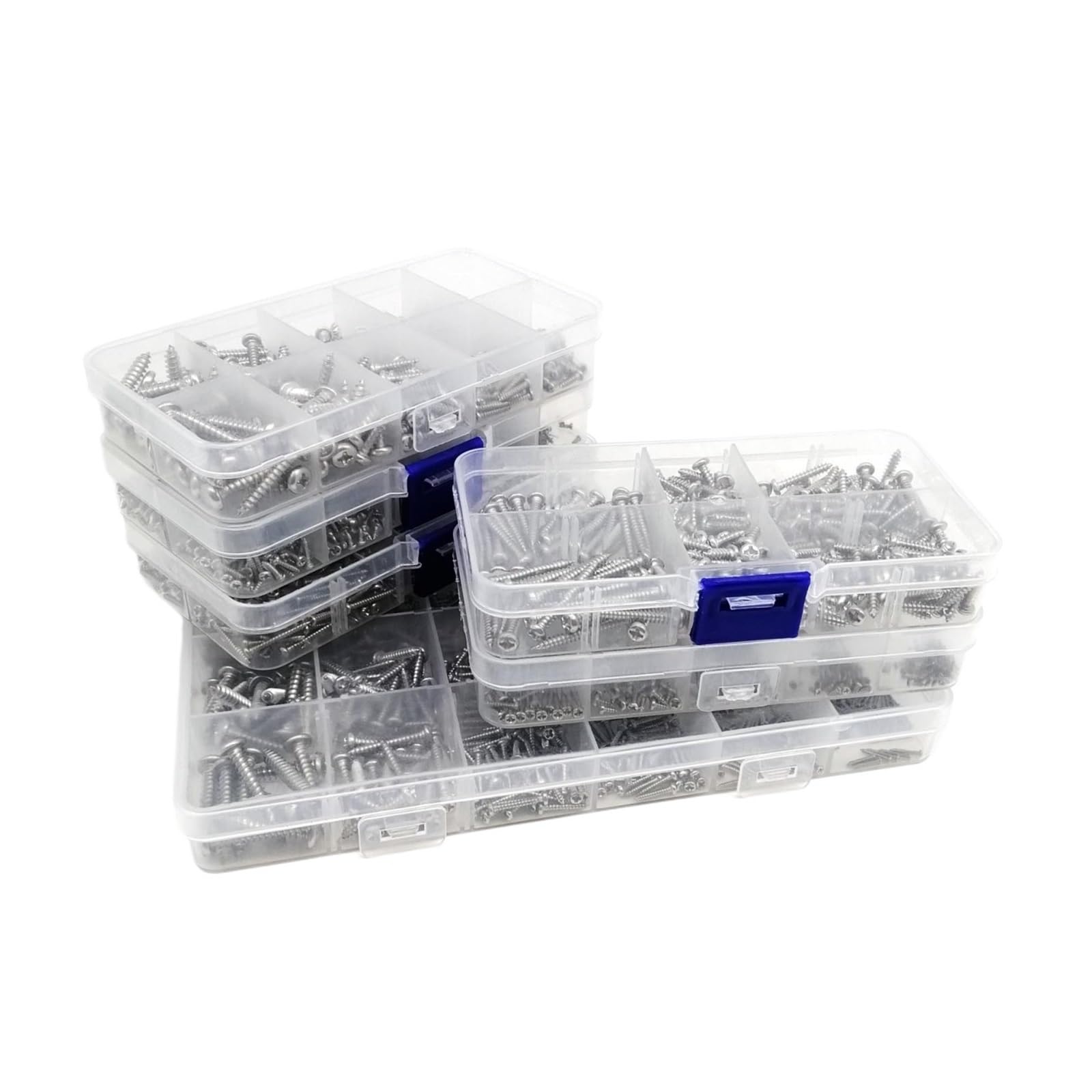 Kit D'assortiment De Vis À Bois Autotaraudeuses M1.2 M1.4 M1.7 M2 M3 M4, Tête Cylindrique Phillips En Acier Inoxydable 304 A2 Avec Boîte De Rangement(Set A 500pcs)