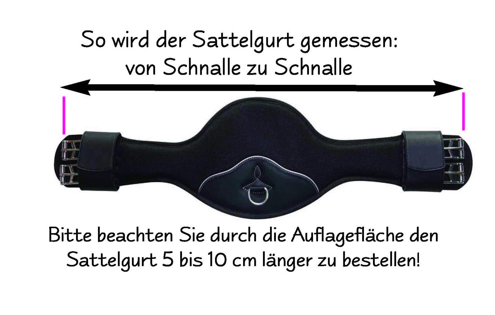 Rainer Dressurgurt Butterfly Kurzgurt 65 cm schwarz