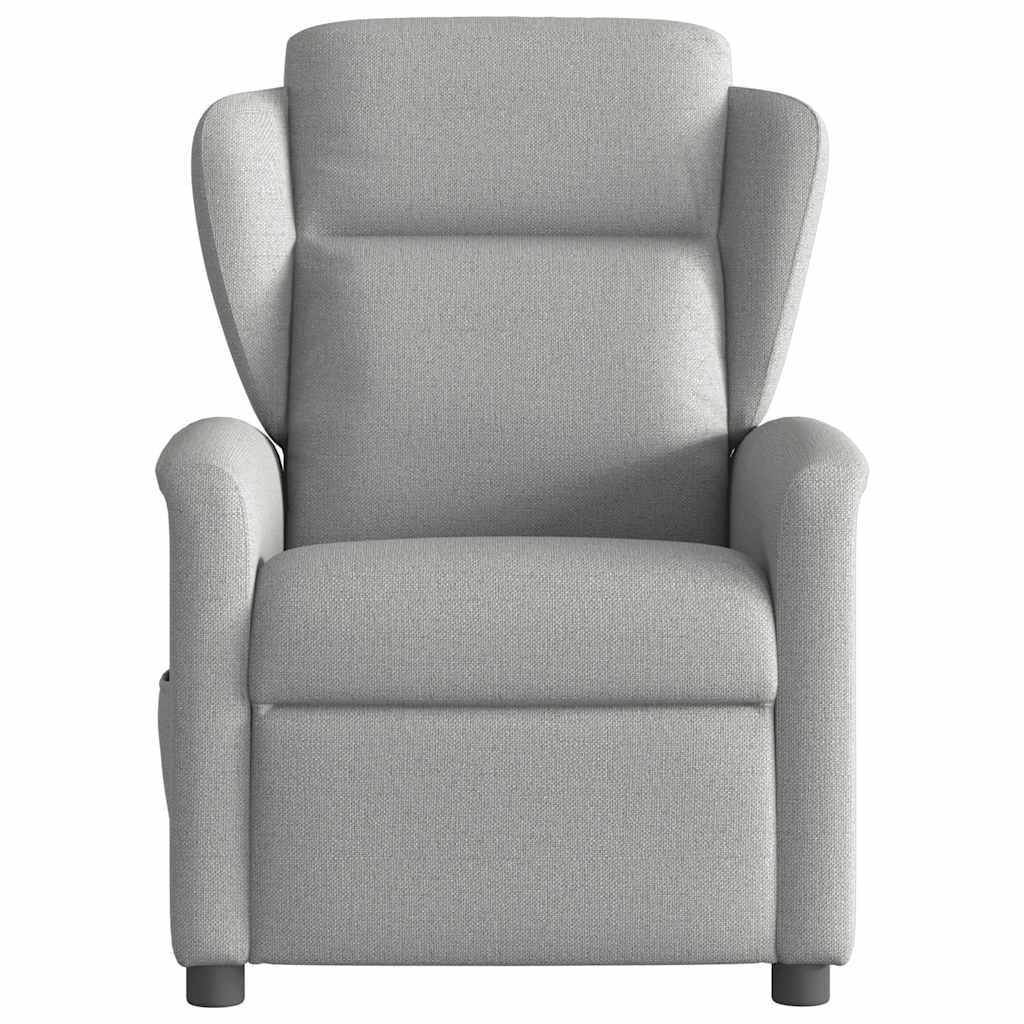 Fauteuil inclinable électrique Gris Nuage Tissu, Fauteuil Lounge intérieur Confortable avec Moteur électrique, Dimensions 78x95x100 cm, Chaise Longue Salon et Chambre