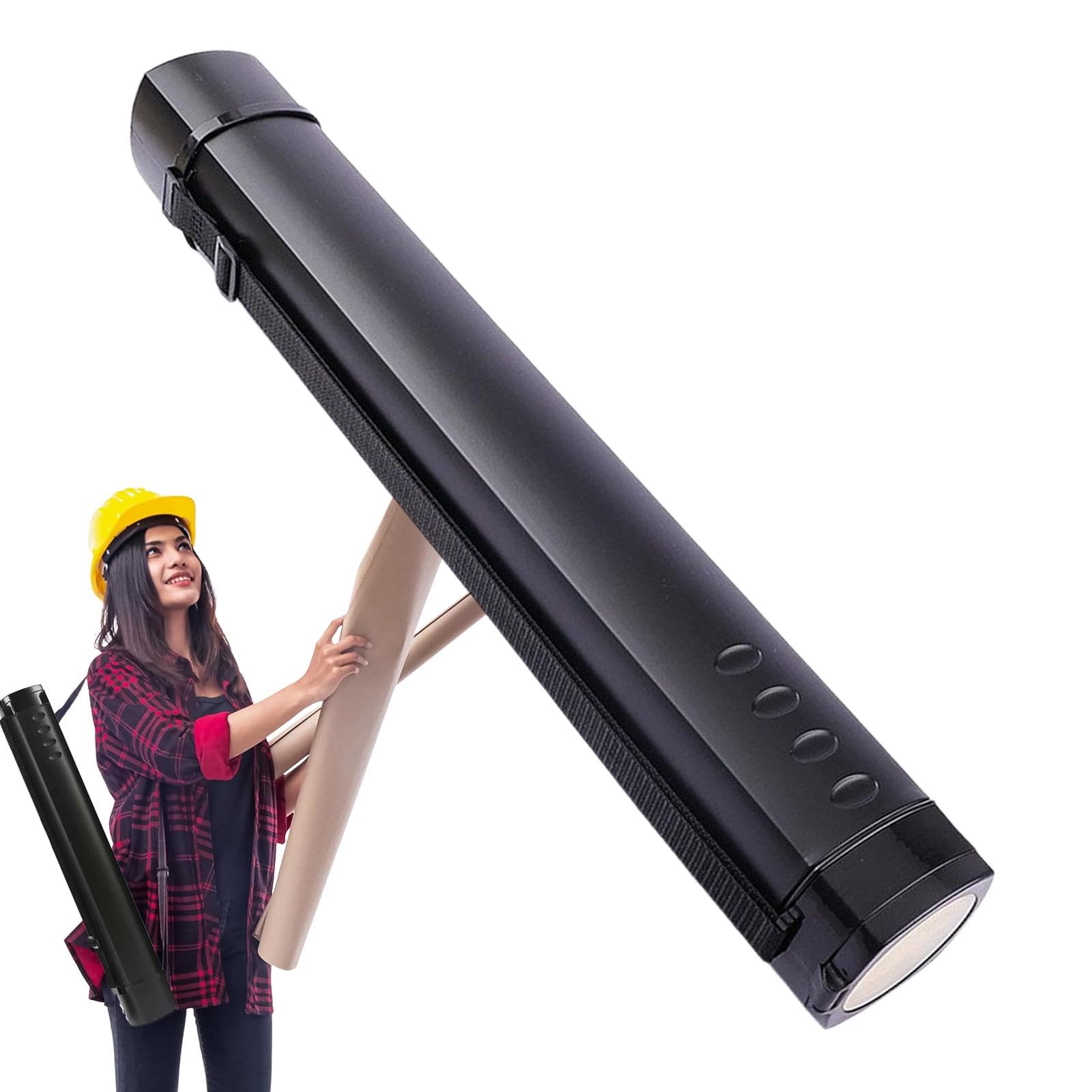 Tubo Portadisegni Telescopico 62.5-100cm - Diametro 7.5cm, Con Tracolla