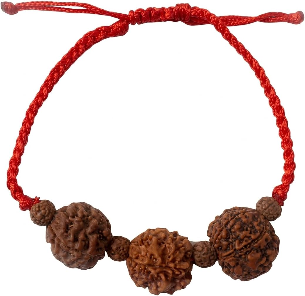 Saraswati 4, 5, and 6 Mukhi Rudraksha Certified Student Bracelet - Educational Focus, Wisdom, and Creativity - Handcrafted Spiritual Jewelry for Students, Hippie Jewelry | Healing Ayurveda Yoga Energy