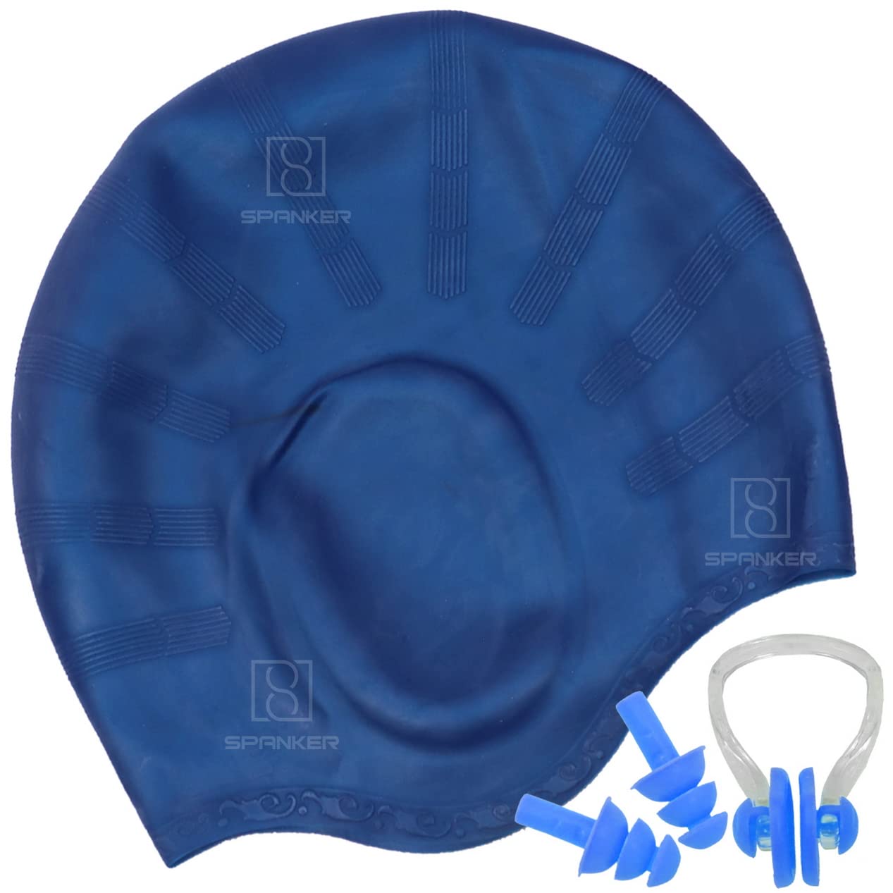 Spanker Unisex Swim Cap with 3D Ear Protection, Durable Flexible Silicone Swimming Hat for Short/Long Hair with Ear Plugs&Nose Clip, Dark Blue SSTP (B09HXH8Z44) Amazon Price History, Amazon Price Tracker