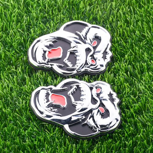 Image of Pair Set Angry Gorilla Ape Emblems 3D Badge Decal Sticker Fit for Universal Car Truck Motorcycles (Silver Red)