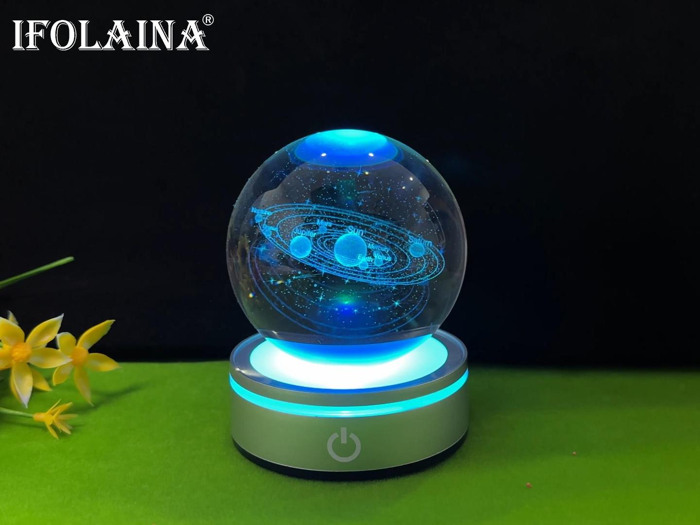 ★ASTRO★希少GLASSBALL MOOD LIGHT公式グッズ IFOLAINA 3D Solar System Crystal Ball Model Gift Space Astronomy